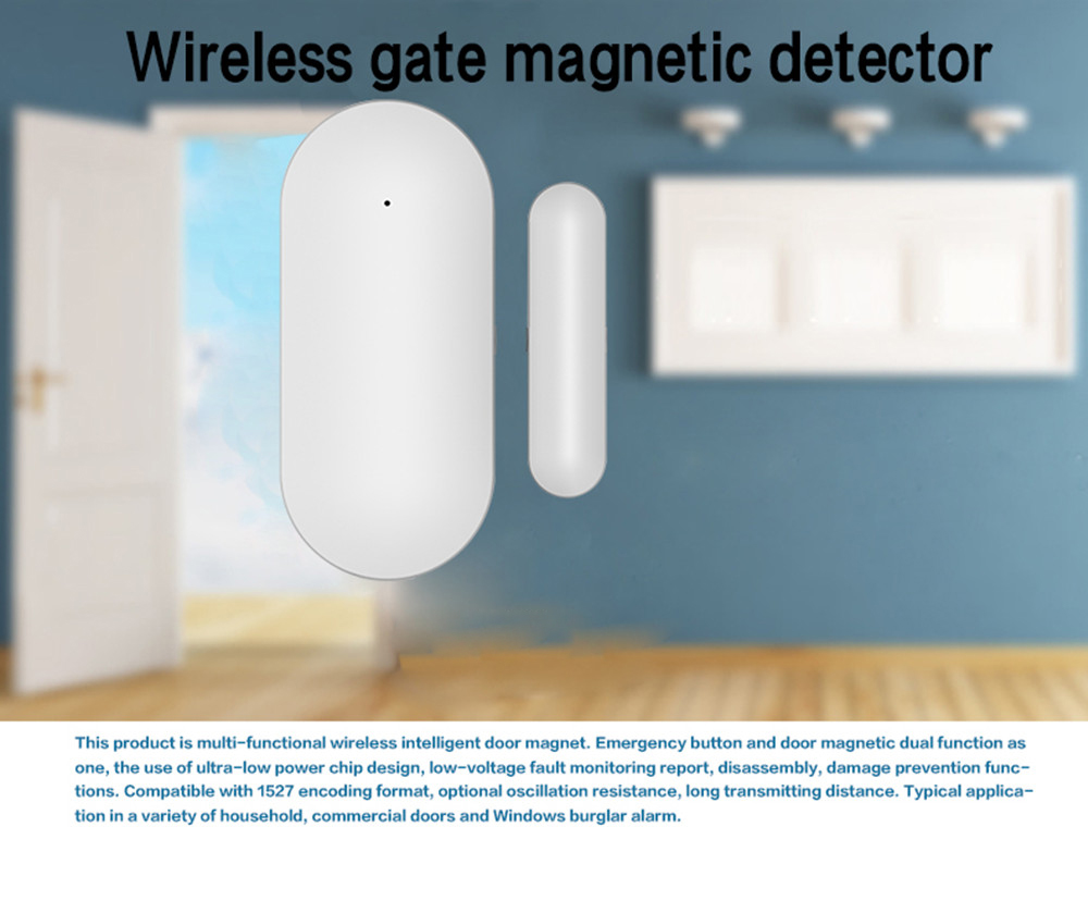 Window Door Sensor for All 433mhz Wireless Home Alarm Security Smart Gap Sensor to Detect Open Door